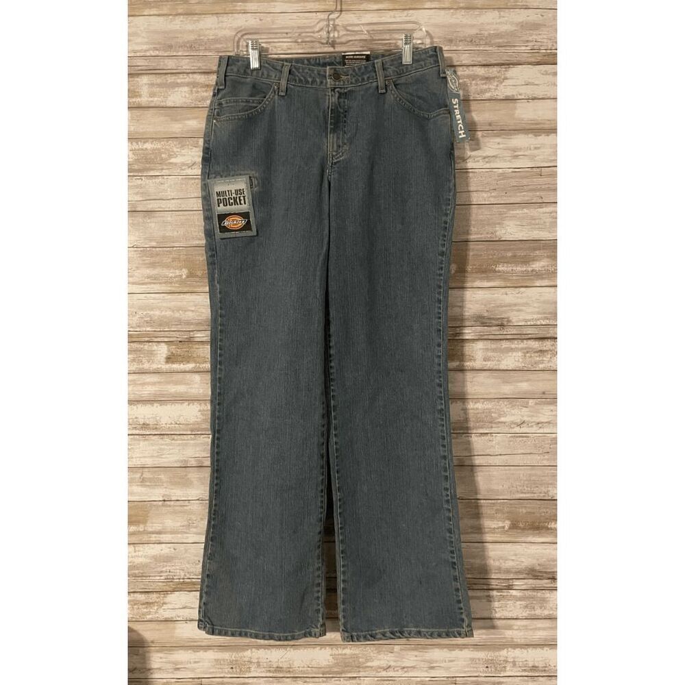 Dickies Stetch Medium Wash Bootcut Multi Pocket Casual Fit Jeans 8Tall Women NWT